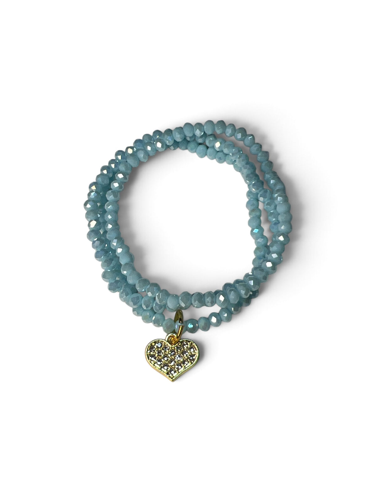 Trio Pulseiras Cristais Azuis
