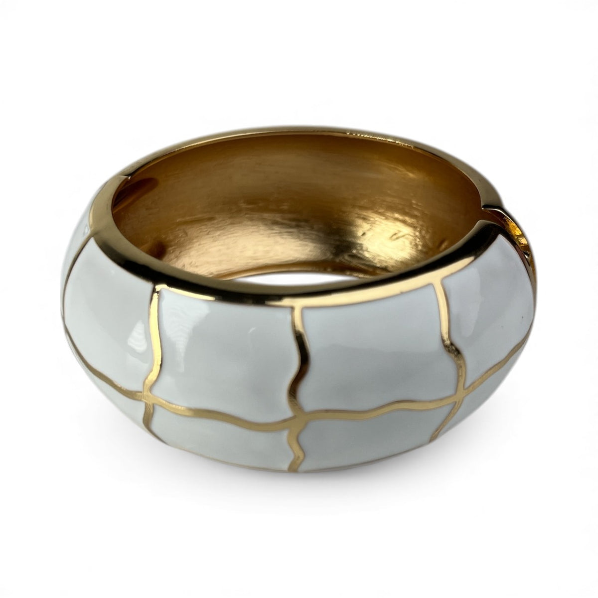 Bracelete Branco com Dourado