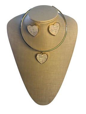 Conjunto Dourado Coração Brilho Natural Maria Vitória