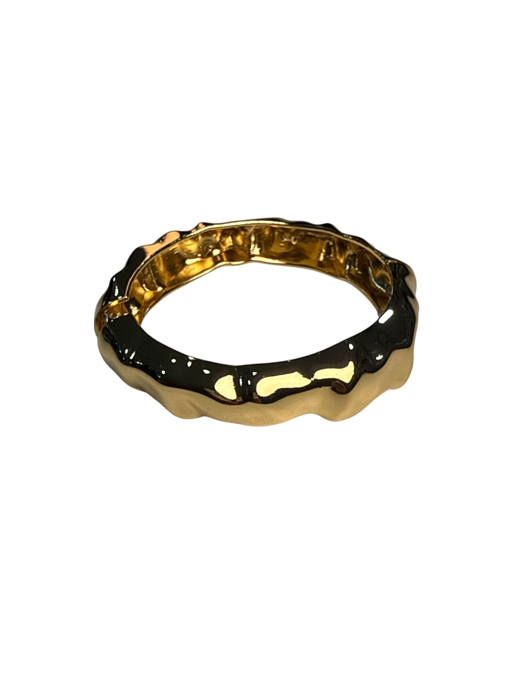 Bracelete Dourado Texturizado Ondulado Maria Marina