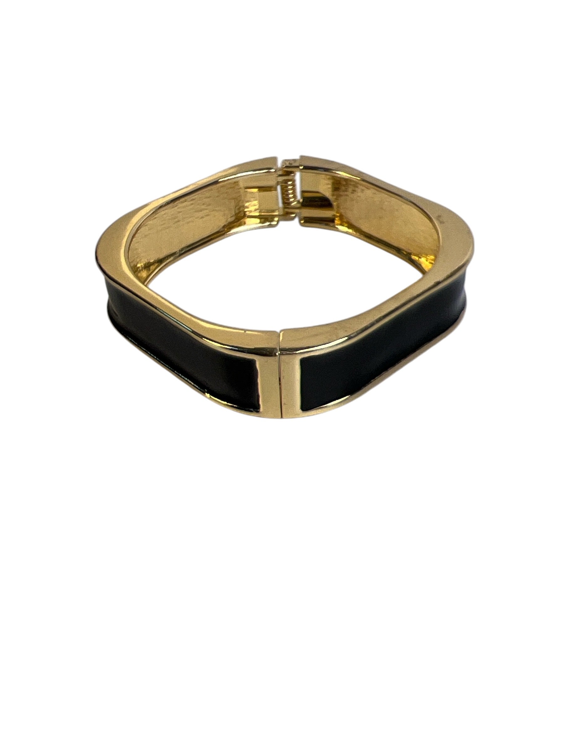 Bracelete preto e dourado Semijoia