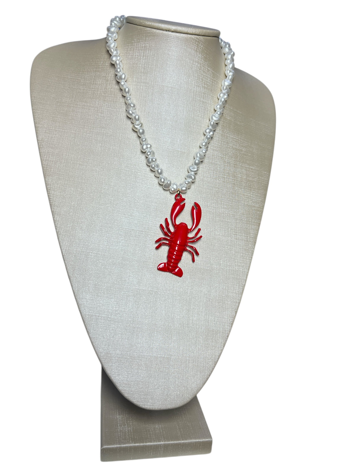 Colar Pérola Lagosta Vermelha