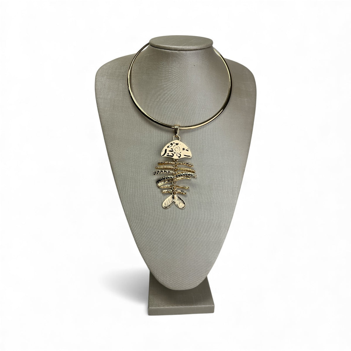 Chocker peixe articulado dourado