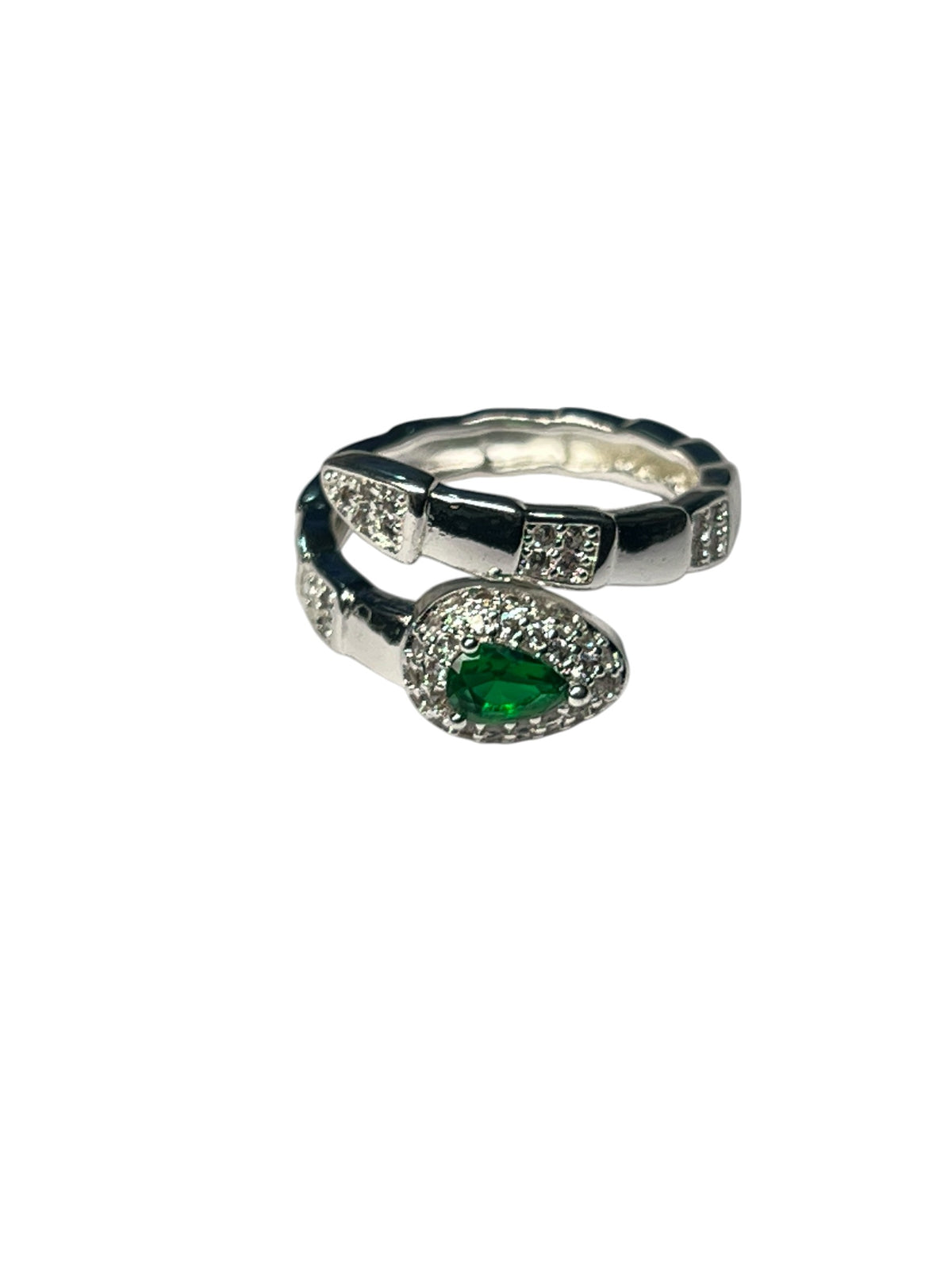 Anel Prata Maria Samara Verde