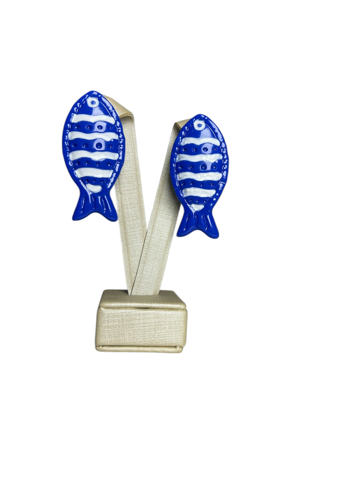 Brincos Resina Garoupa Azul