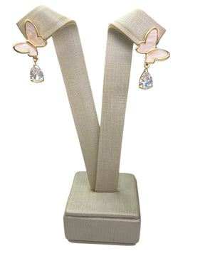 Brinco Dourado Borboleta Brilhante