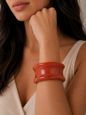 Bracelete Marmorizado Maria Sabrina Coral