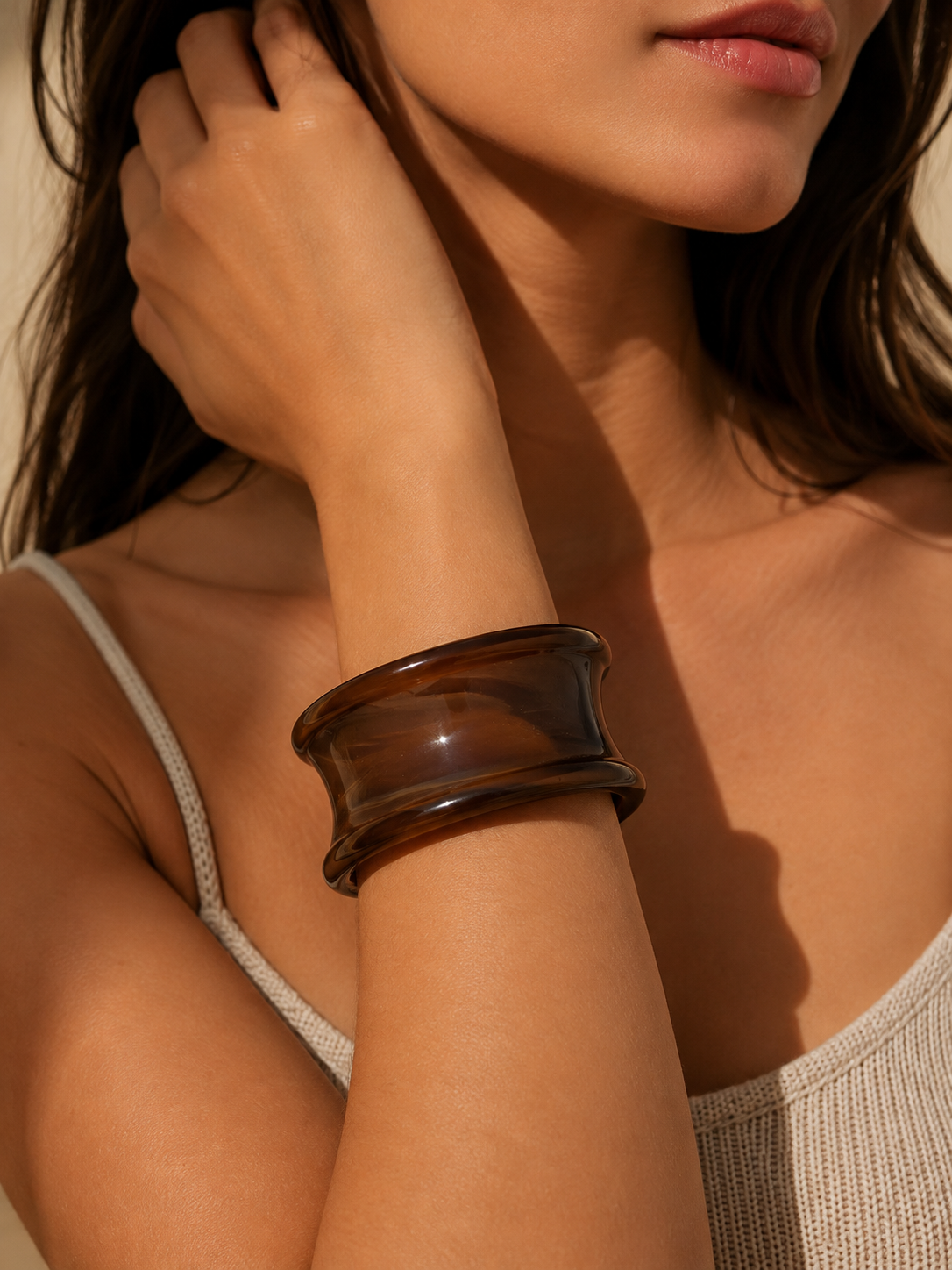 Bracele Marmorizado Maria Sabrina Marrom