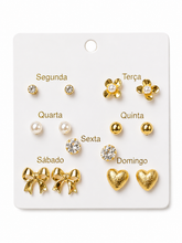 Kit Dourado Brincos Semaninha