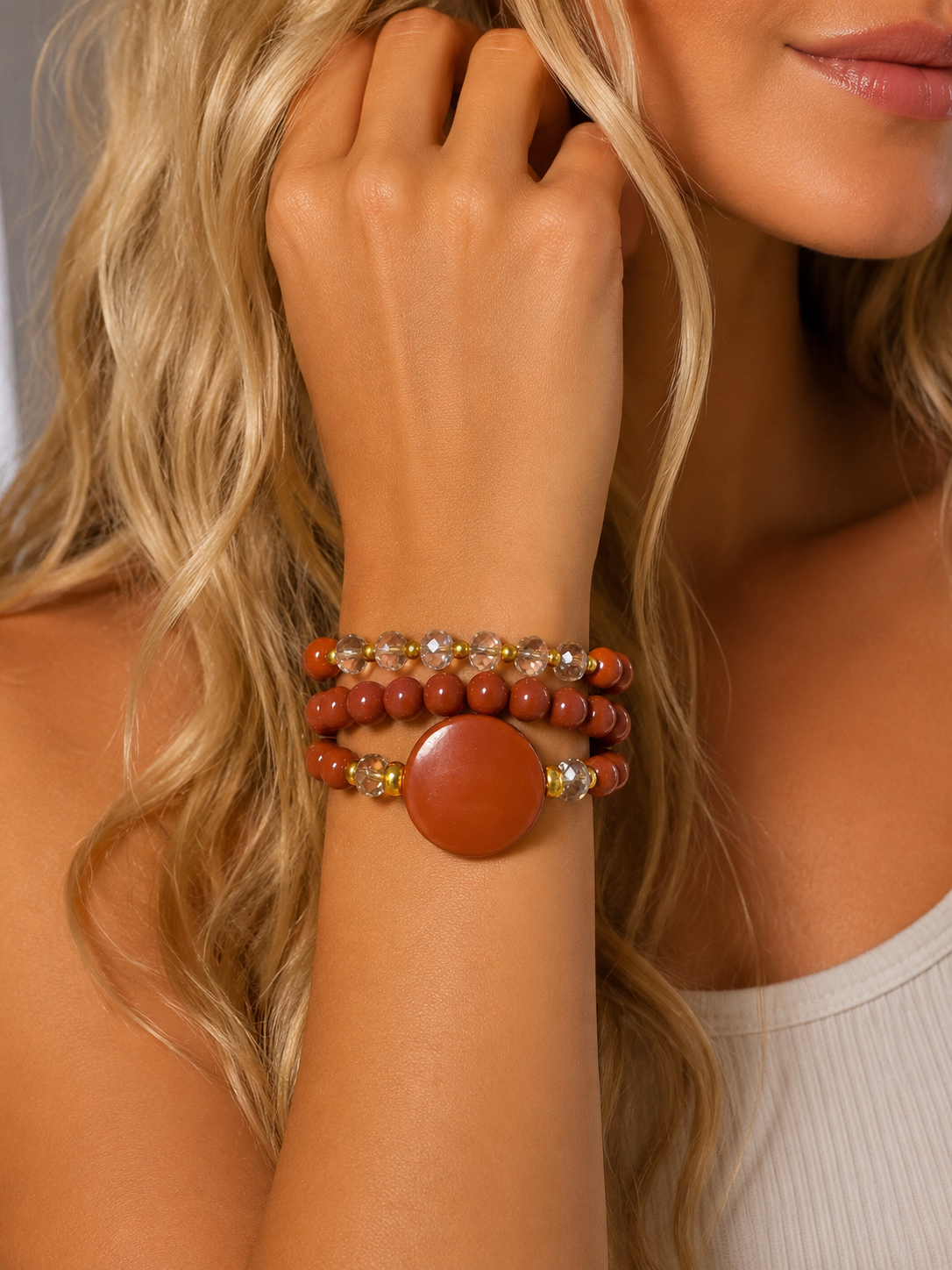 Conjunto de Pulseiras Maria Luiza Coral
