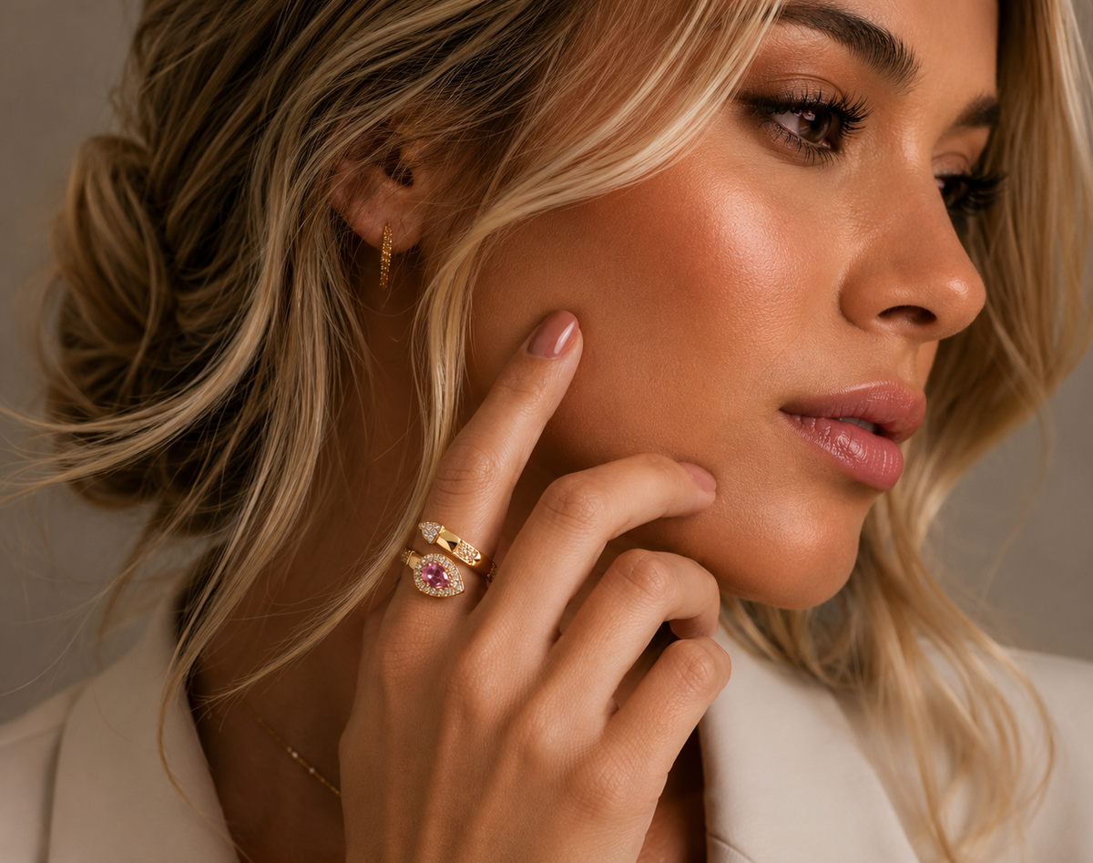 Anel Dourado Maria Samara Rosa