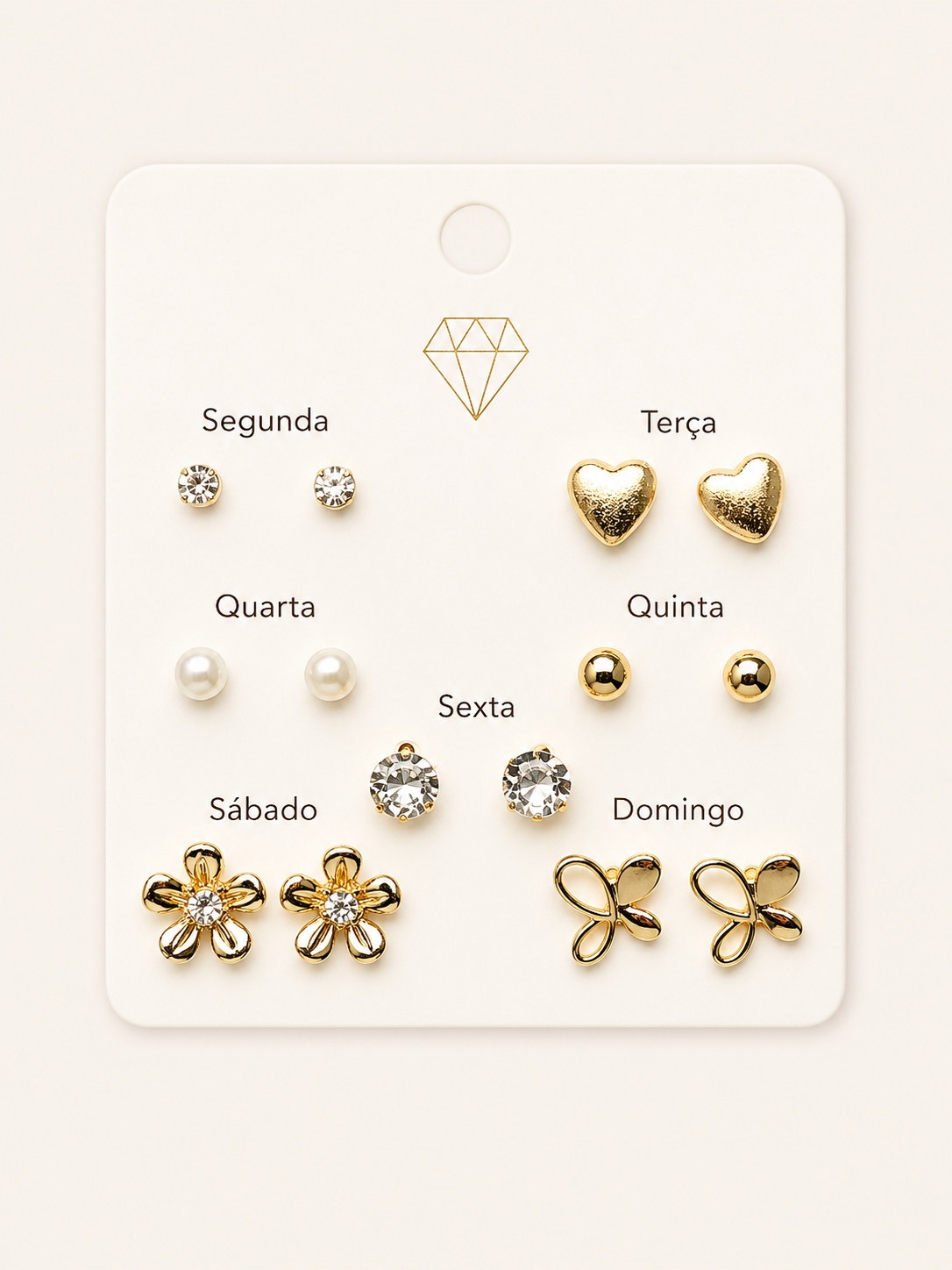 Brinco Semaninha Dourado