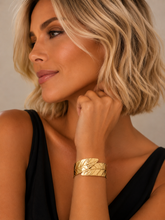 Bracelete Dourado Folha