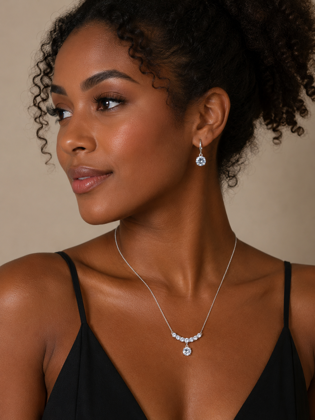 Conjunto Prata Brinco e Colar