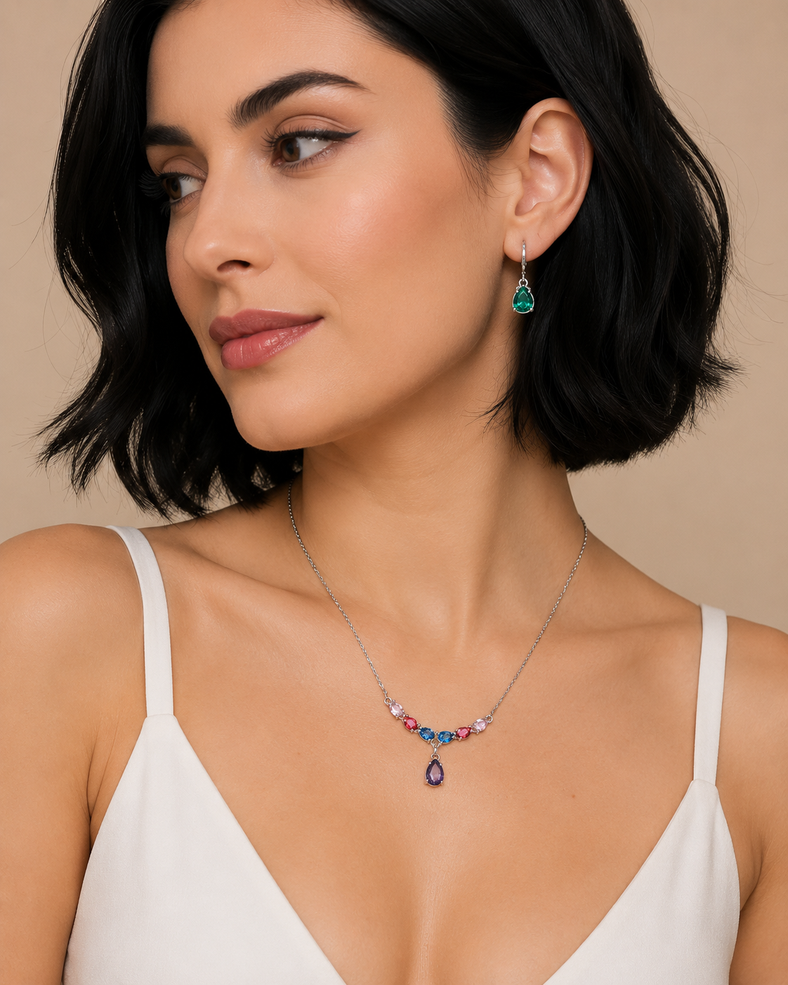 Conjunto Prata Colar e Brinco Maria Eduarda