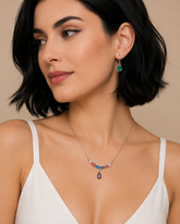 Conjunto Prata Colar e Brinco Maria Eduarda