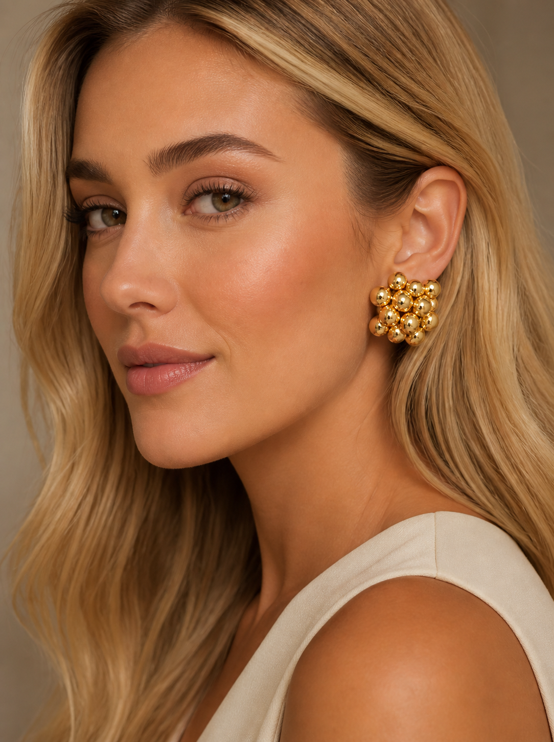Maria Adria Gold Ball Earring