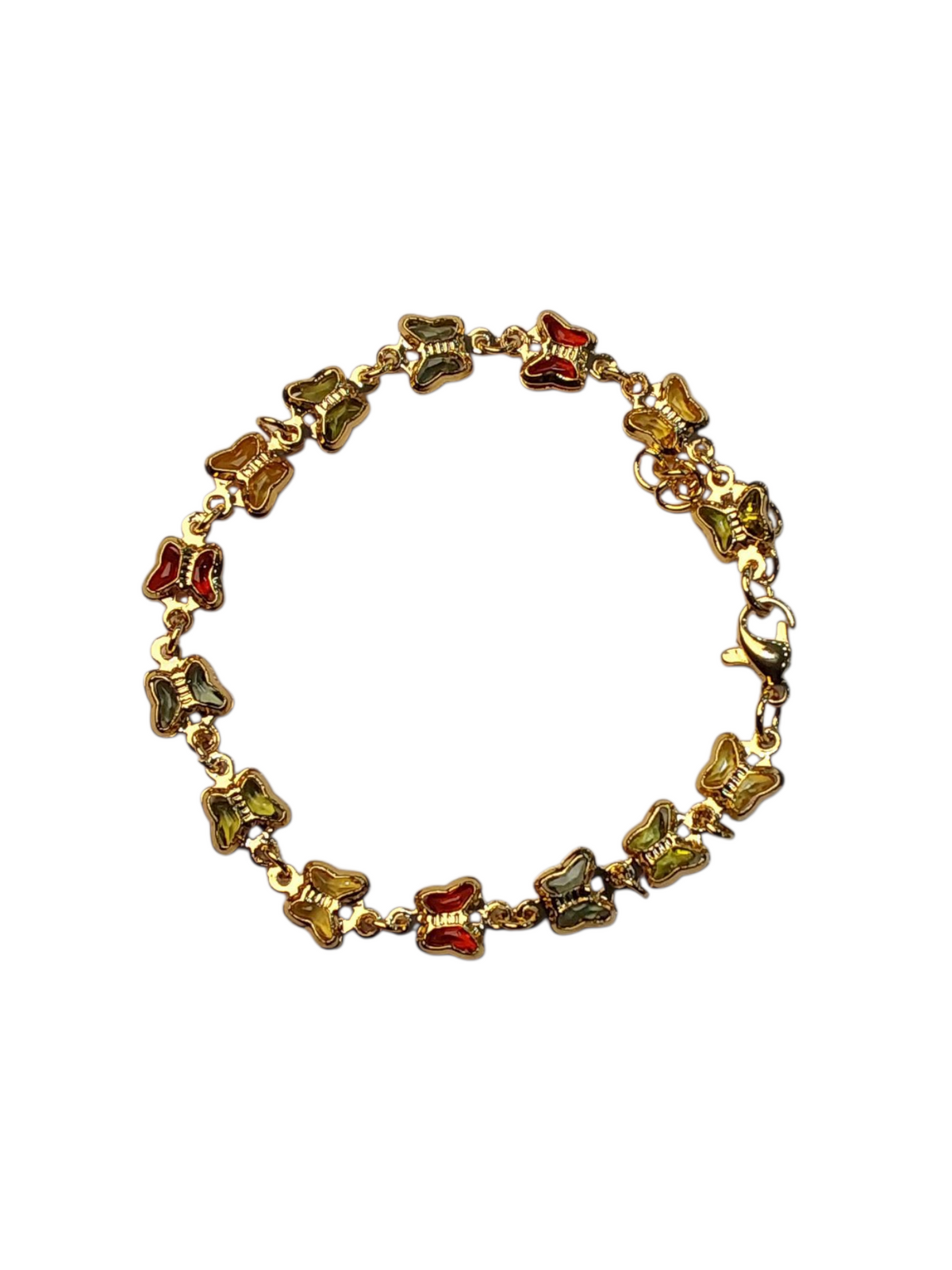 Pulseira Aço inoxidável Borboleta dourada