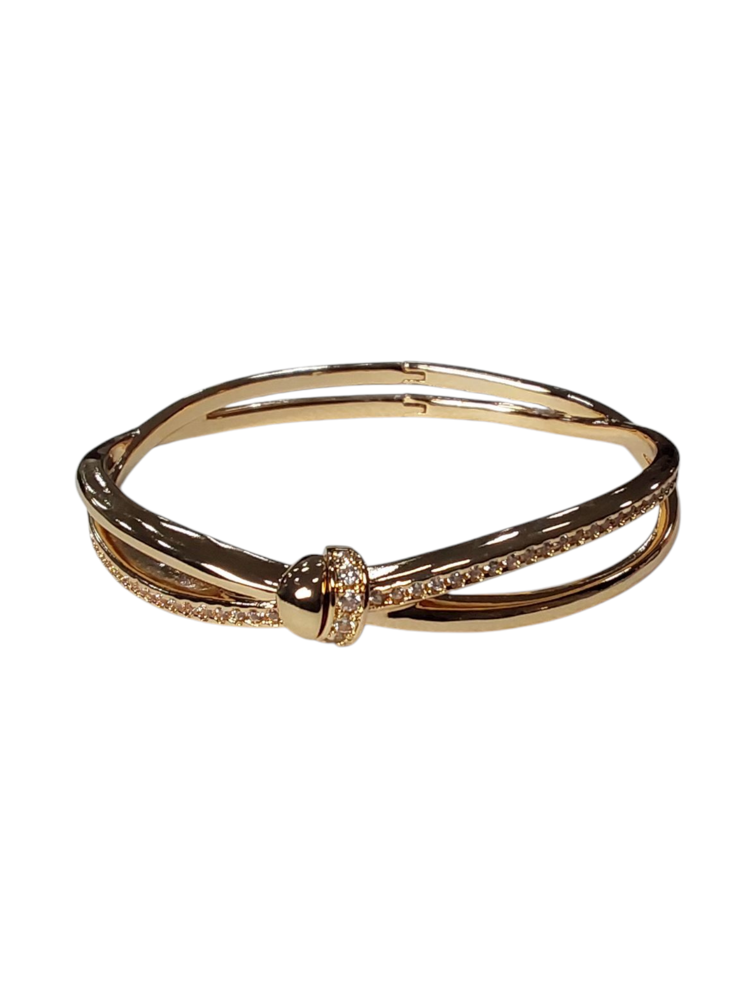 Bracelete entrelaçado Semijoia dourada