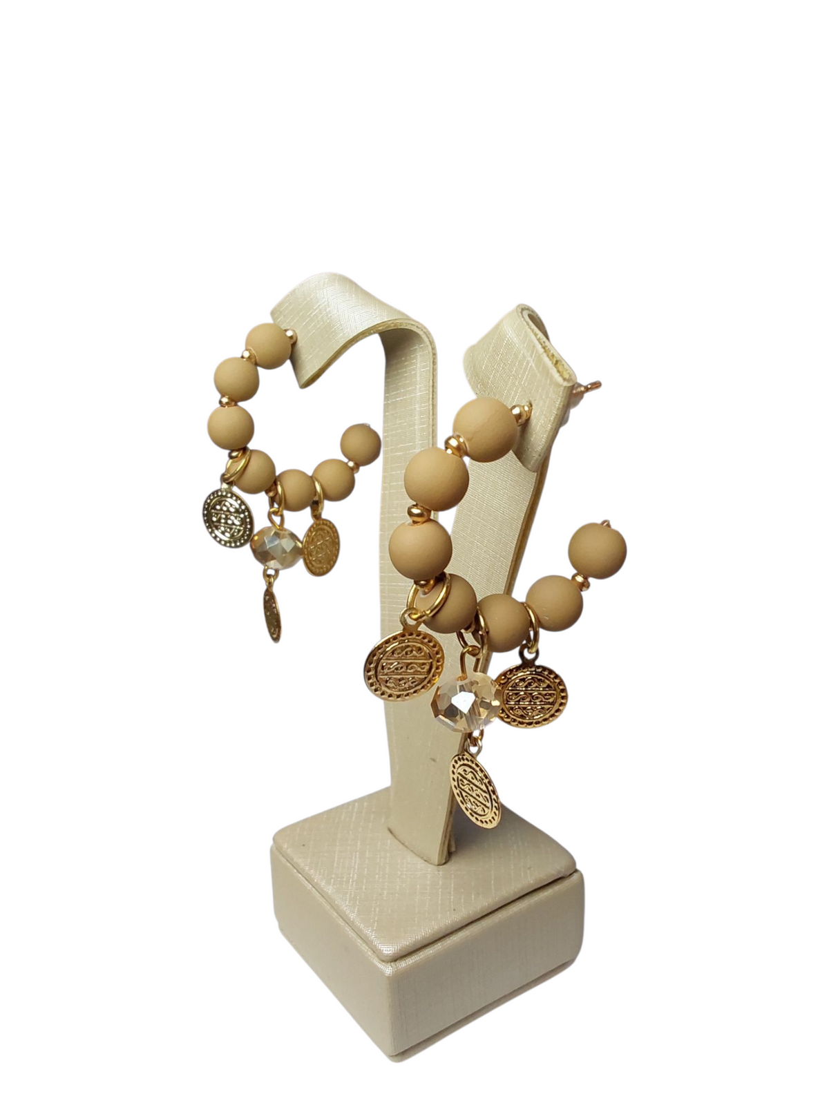 Argola moda boho bege