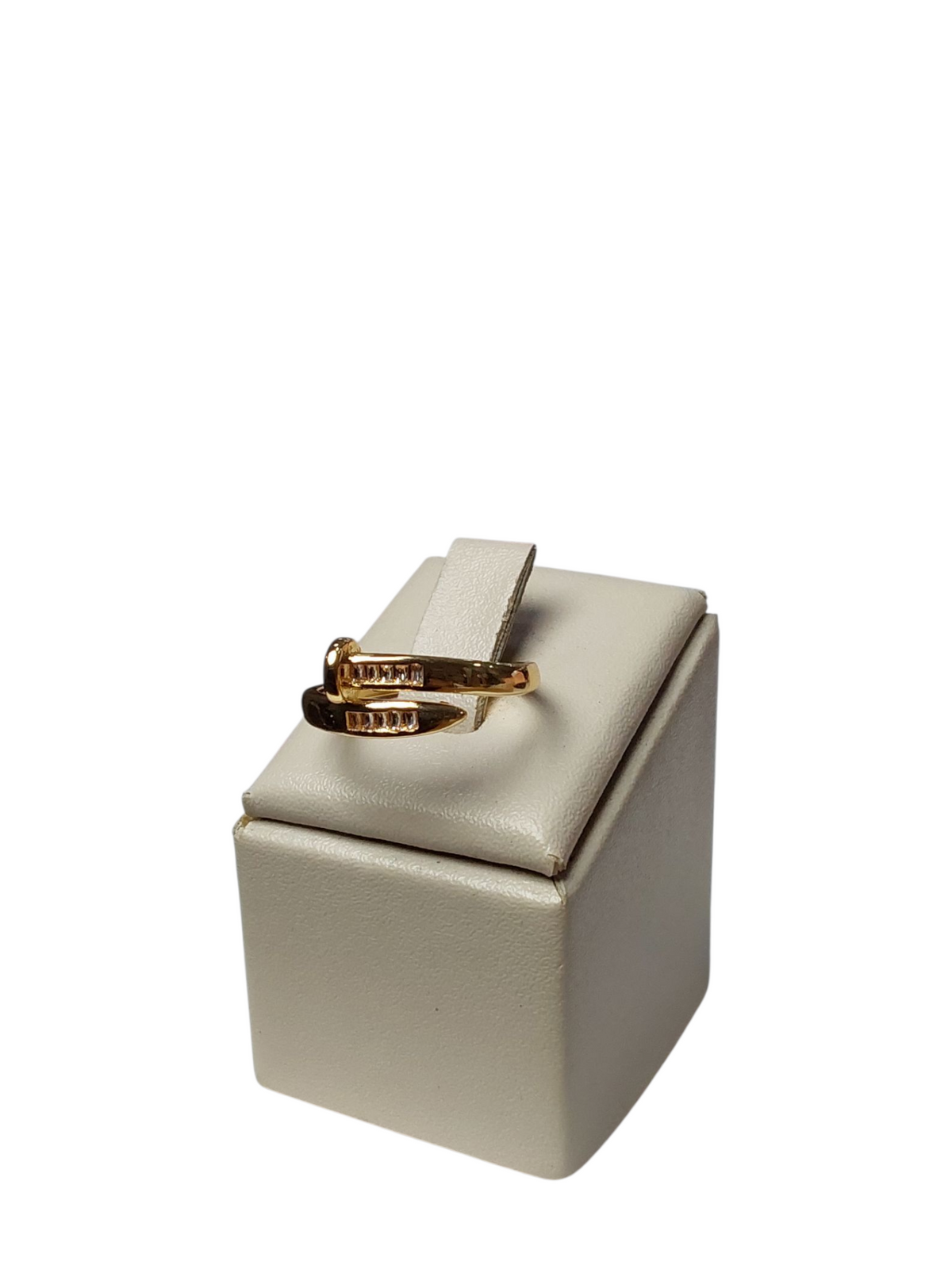 Anel Prego dourado cravejado REGULÁVEL
