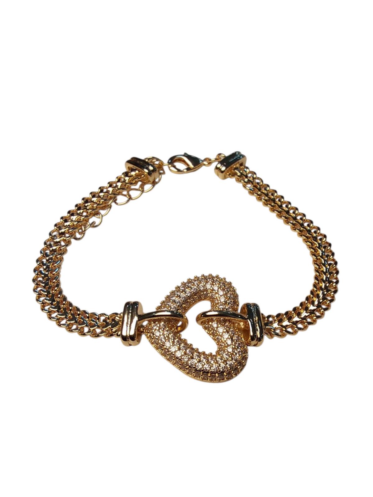 Pulseira Semijoias Cravejadas de pedras Dourda