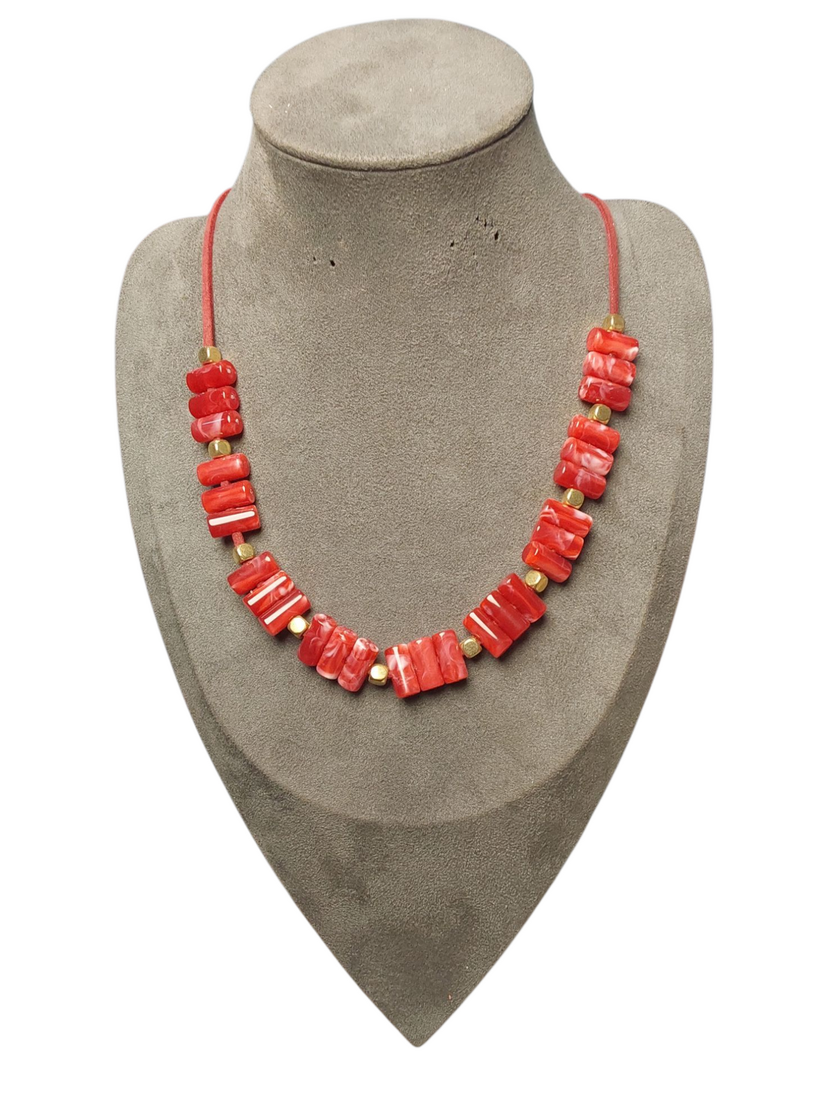 Colar Boho vermelho