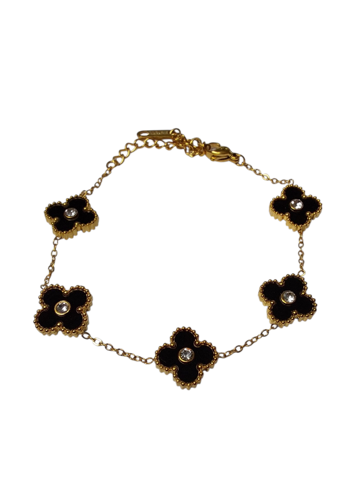 Pulseira Trevos Virginia dourado aço inoxidável