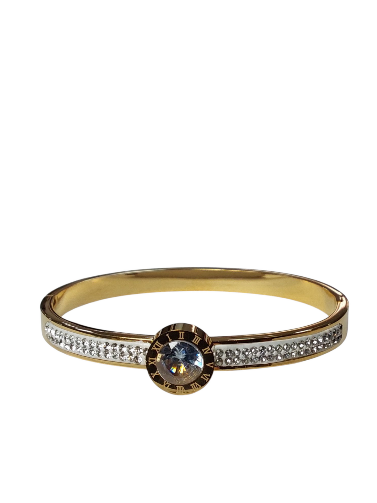Bracelete aço inoxidável dourado Maria Isis