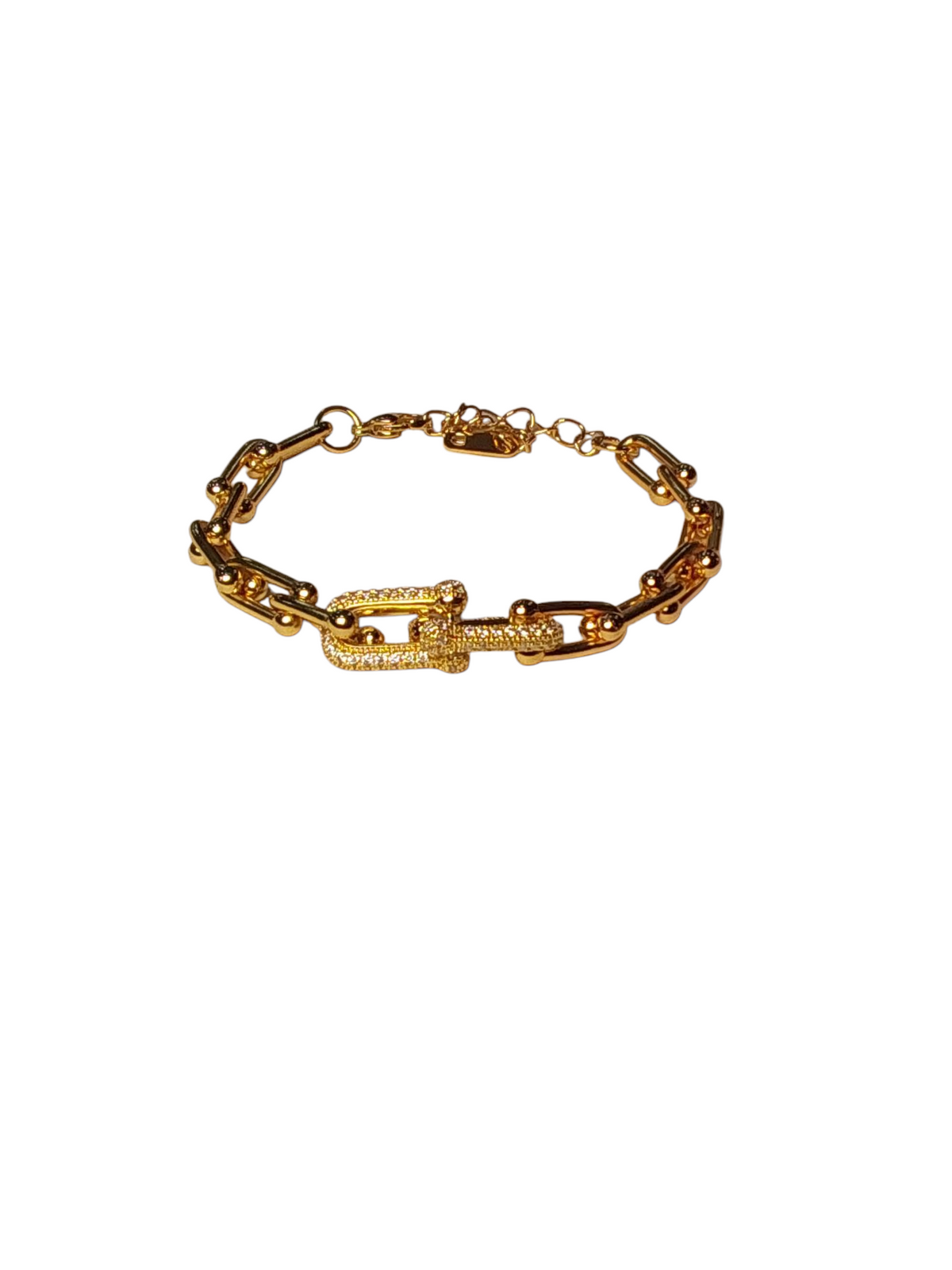 Pulseira Carti dourada Cravejada - SEMIJOIA