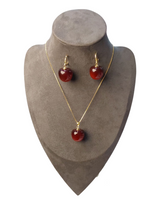 Conjunto Cereja Colar + par de brincos de brinde!