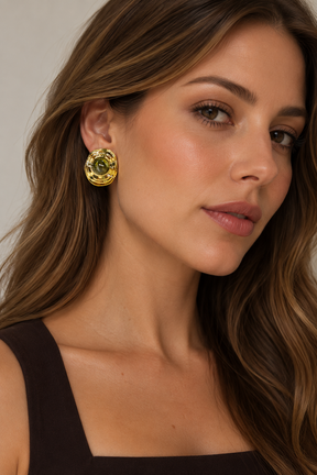Brinco Dourado Maria Jessica Verde