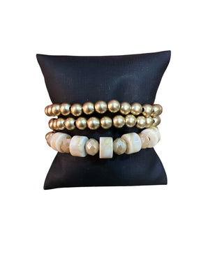 Trio Pulseira Dourada Maria Luiza