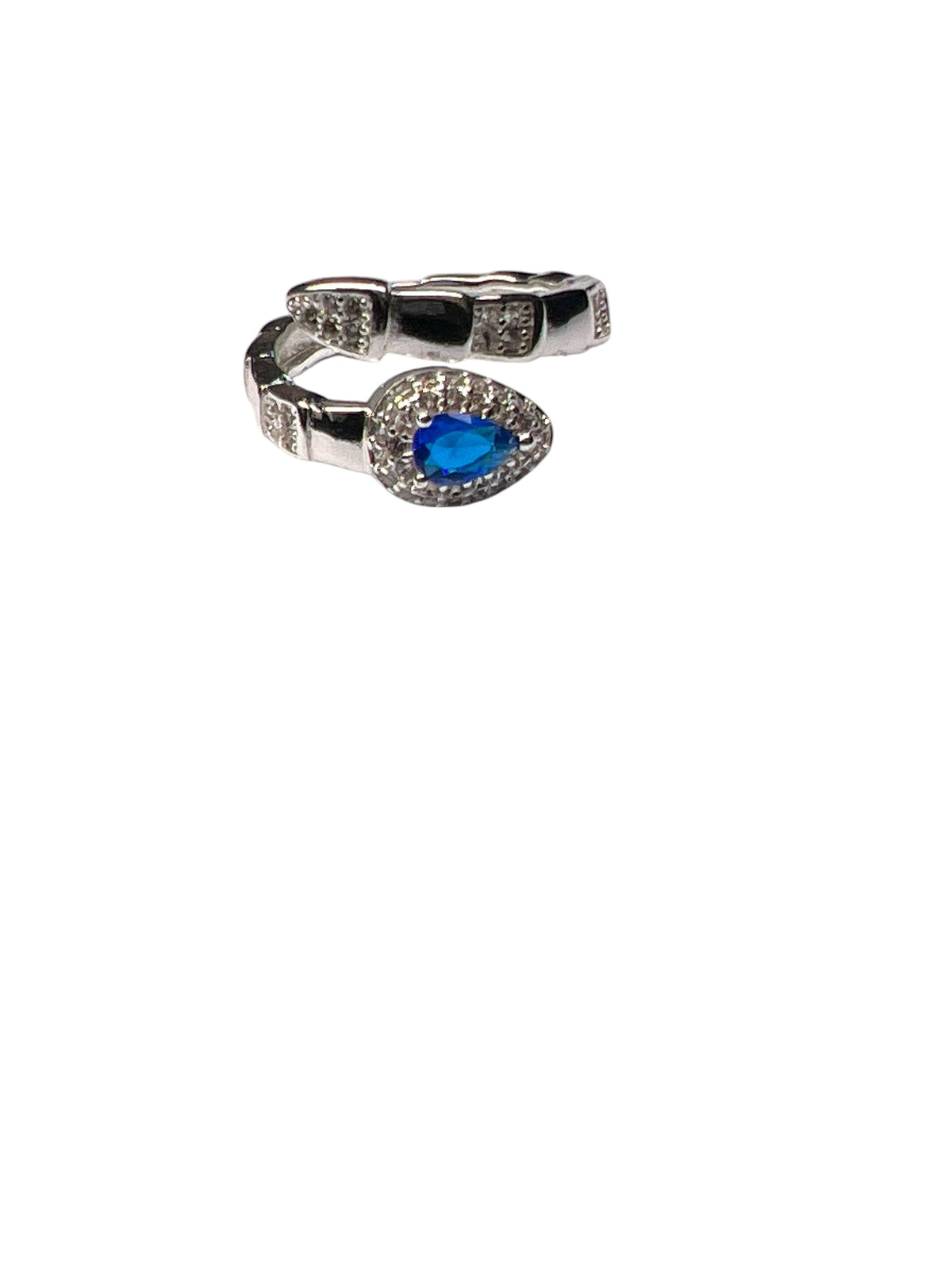 Anel Prata Samara Azul