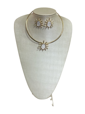 Conjunto Dourado Colar + Brinco Maria Marcele