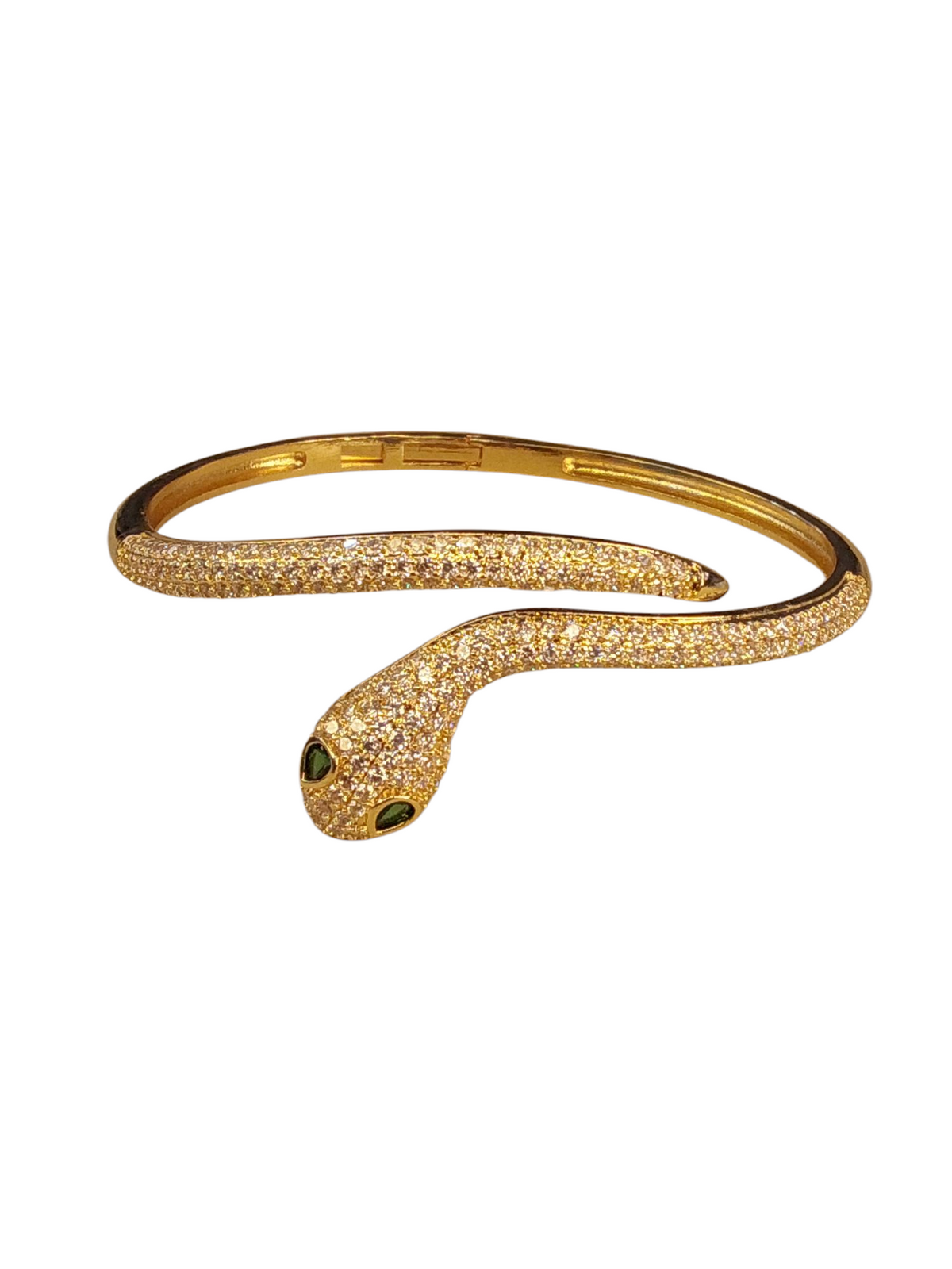 Bracelete Cobra Zircônia Cúbica Dourado